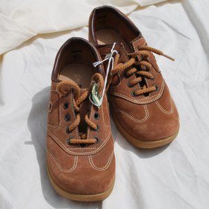 NOS Vintage Fascinators Suede Lace-Up Wedge 6.5M